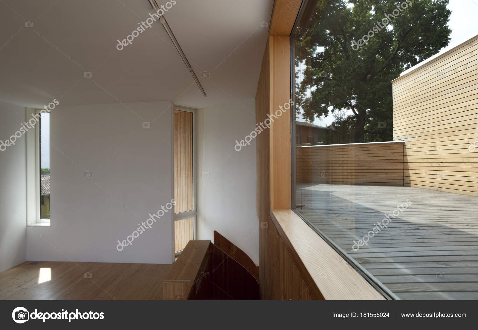 Totally Wooden Modern Balcony Stock Photo C Zveiger 181555024