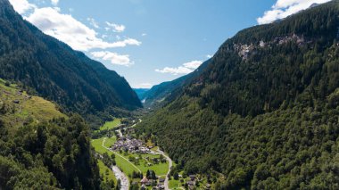 Grisons İsviçre Kanton'da havadan görünümü