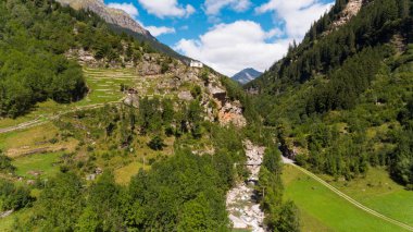 Grisons İsviçre Kanton'da havadan görünümü