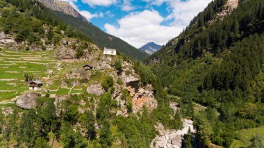 Grisons İsviçre Kanton'da havadan görünümü