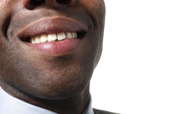 Черный человек рот подробно — стоковое фото