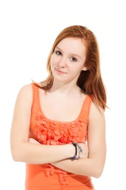 Güzel bir kızın portresi.