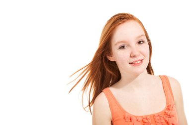 Güzel bir kızın portresi.