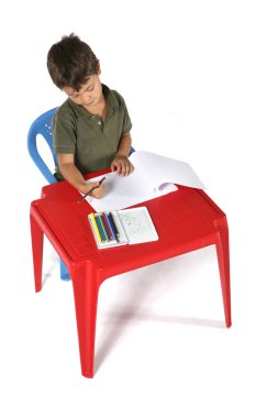 Çocuk kırmızı Resepsiyon ile