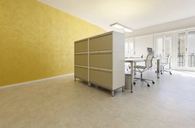 Modern ofis iç tasarım, geniş oda