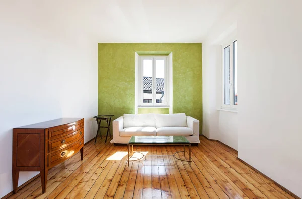 Interior architecture, apartment with wooden floor — Stock Photo, Image