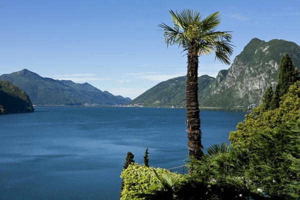 Lake Lugano, panoramic view — Stock Photo, Image
