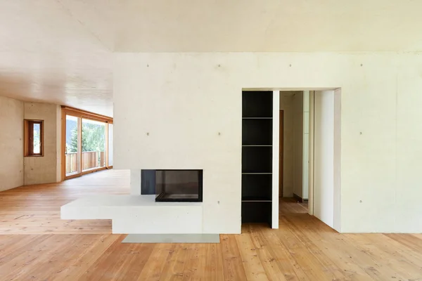 Novo apartamento, interior com paredes de concreto — Fotografia de Stock