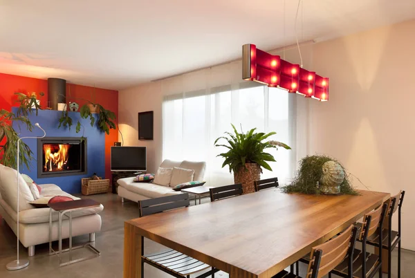 Apartamento moderno, sala de estar — Fotografia de Stock