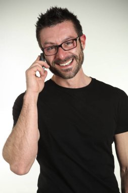 Fotoğraf stüdyosu adam portre beyaz arka plan üzerinde