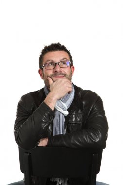 Fotoğraf stüdyosu adam portre beyaz arka plan üzerinde