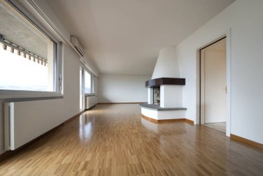 Modern iç openspace şömine