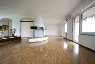 Modern iç openspace şömine