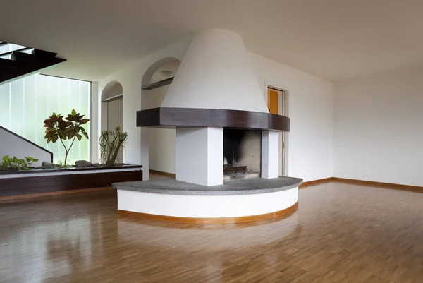 Modern interior openspace fireplace