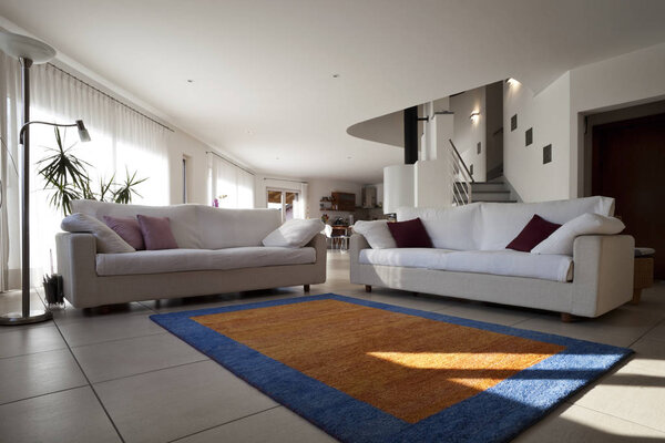 Duplex open space living room interior 