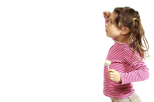 Little girl on a white background — Stock Photo, Image