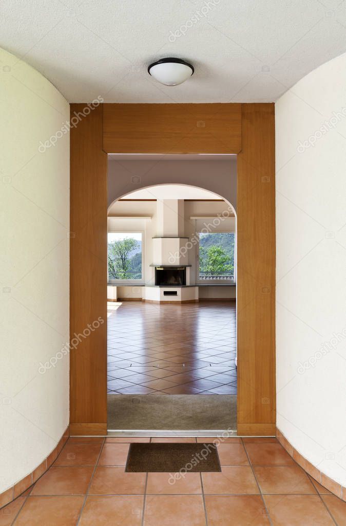 Interior of villa, empty ambient