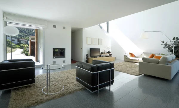 Luxusní vila interiéru, obývacího pokoje — Stock fotografie