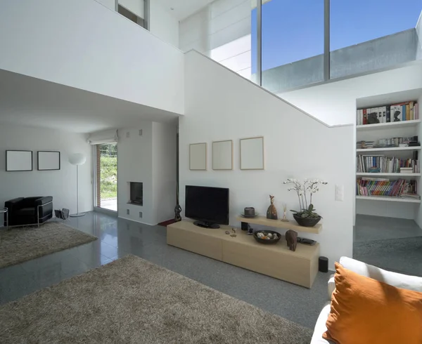 Luxusní vila interiéru, obývacího pokoje — Stock fotografie