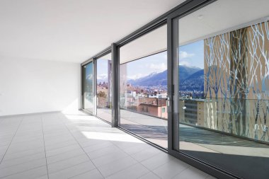 Modern daire, boş oda iç