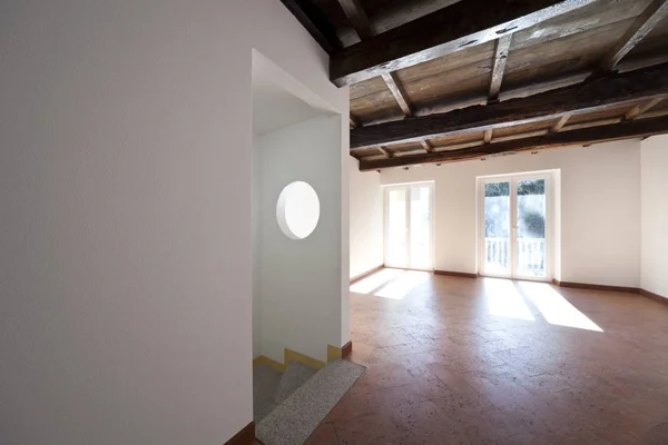 Interno di classico appartamento rustico, camera vuota — Foto Stock