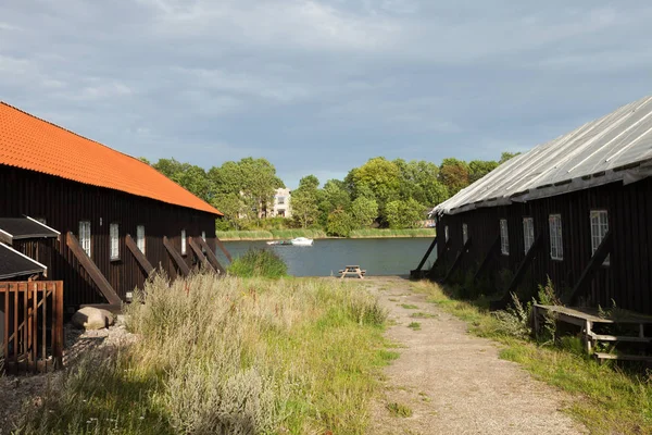 Außenseite von hölzernen Reihenhäusern in Kopenhagen — Stockfoto