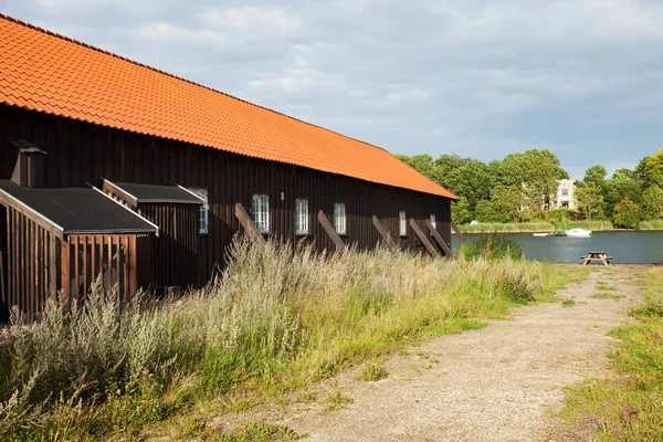 Extérieur de maisons mitoyennes en bois à Copenhague — Photo