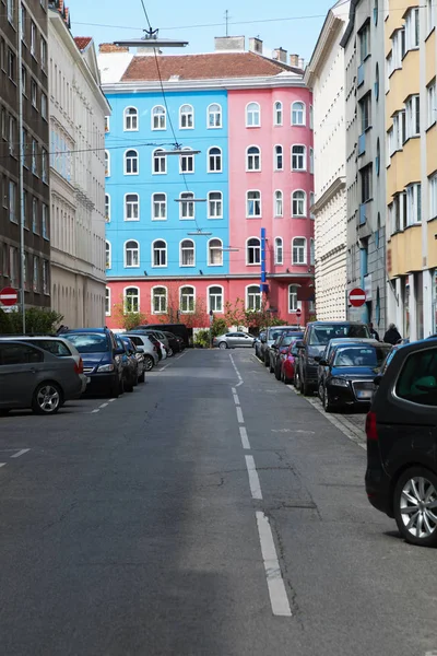 Colored 19th century houses — Stock Photo, Image