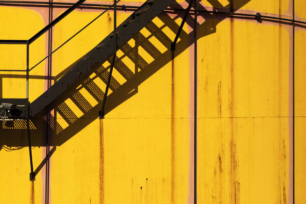 Industrial area in Wien with yellow cistern