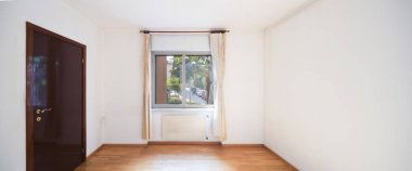 White empty room with window and parquet clipart
