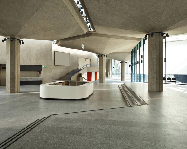 Moderní beton, budovy pro veřejné akce, krytý — Stock fotografie