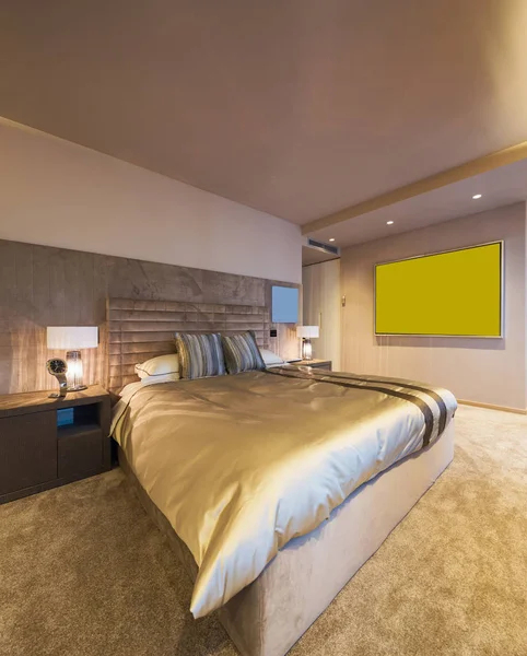 Elegant bedroom in designer apartment