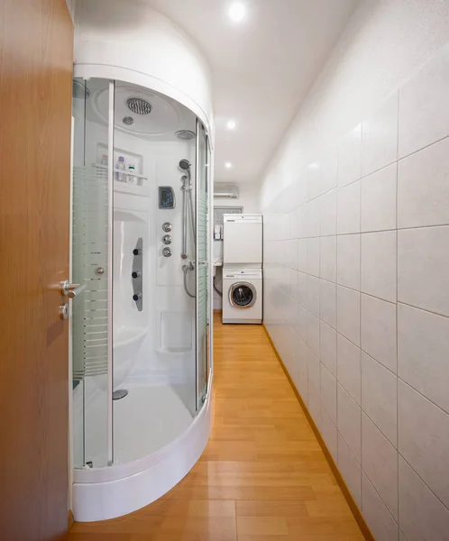 Laundry room with shower — Stock Photo, Image