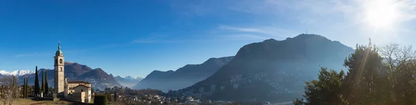 Krajina kolem Lugano, dobré počasí — Stock fotografie