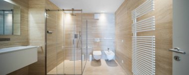 Modern banyo ışık ile ben mermer