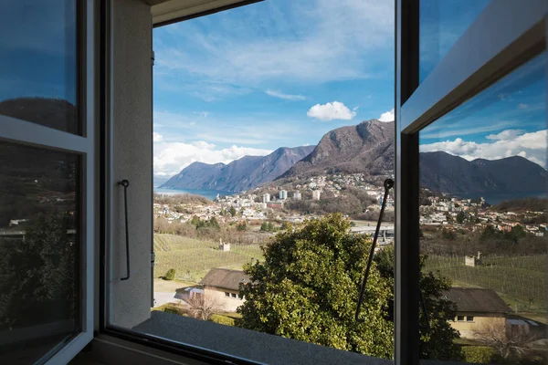 Landschaft in der Nähe von Lugano, Tessin — Stockfoto