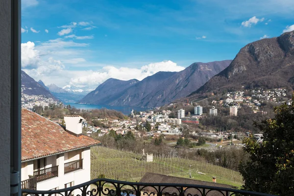 Paisagem perto de Lugano, Tessin, ninguém — Fotografia de Stock