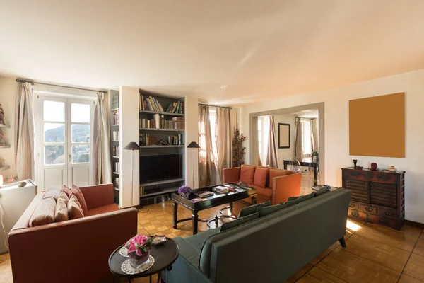 Interiér moderní apartmán, obývací pokoj — Stock fotografie