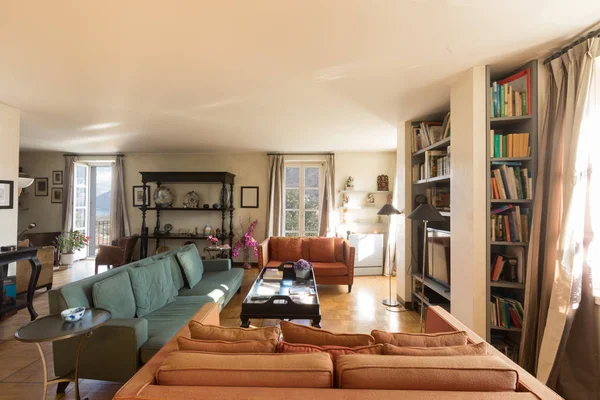 Interiors of modern apartment, living room — Stock Photo, Image