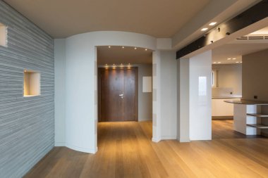 Modern Daire giriş üstünde belgili tanımlık duvar Gri çizgili