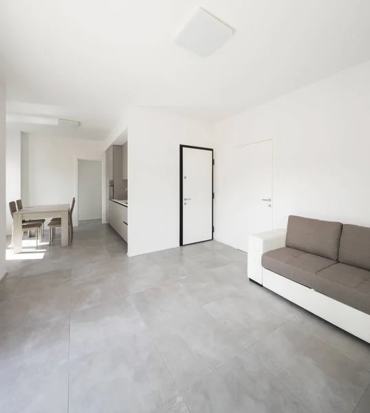 モダンなリビング ルームの家具と新しいアパートメントの — ストック写真