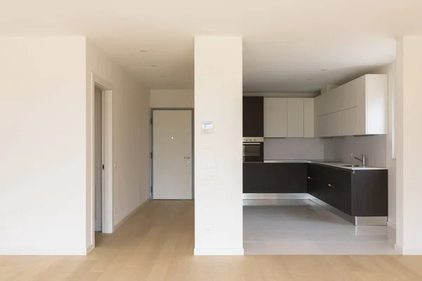 View of kitchen with large open space, corridor — Stock Photo, Image