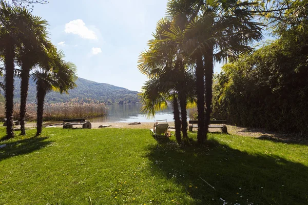 Gepflegter öffentlicher Garten an einem fantastischen Frühlingstag — Stockfoto