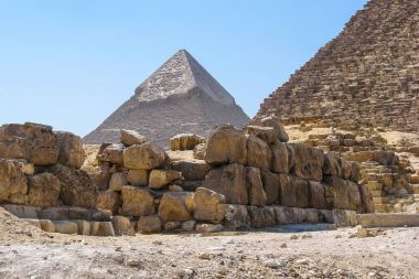 Kefren Piramidi Khufu piramit ayak üzerinden görünümünü