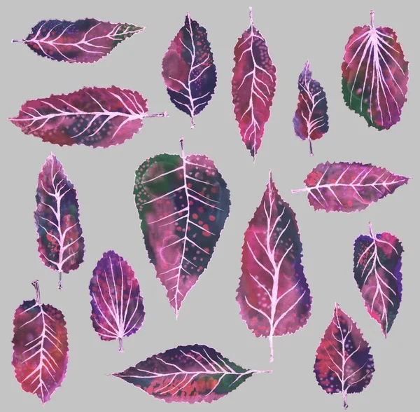 Watercolor leaves seamless pattern. Abstract style leaves seamless pattern. Endless motif for textile decoration and design.