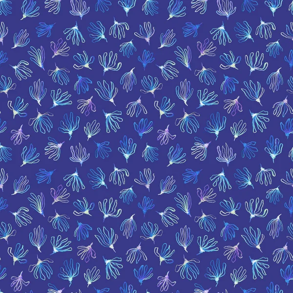 Blumen Nahtlose Muster Handzeichnung Mit Bleistift Botanische Illustration Hintergrund Für — Stockfoto