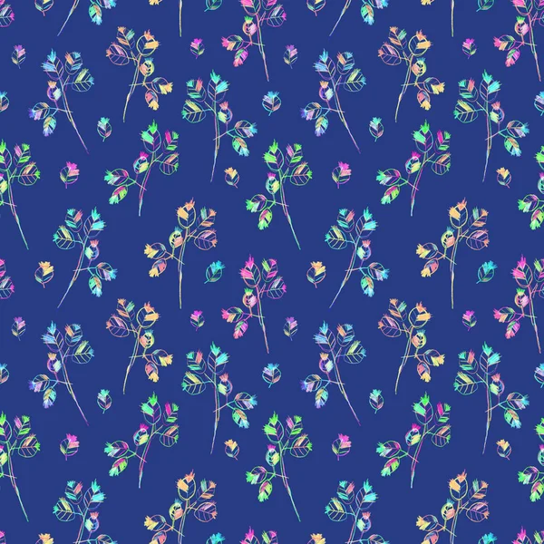 Παιδικό Σχέδιο Λουλούδια Χωρίς Ραφή Μοτίβο Πολύχρωμα Αφελές Στυλ Floral — Φωτογραφία Αρχείου