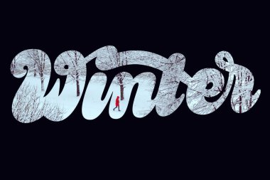 El yazı ile kış manzarası