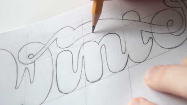 Lettres de dessin concepteur avec crayon — Video