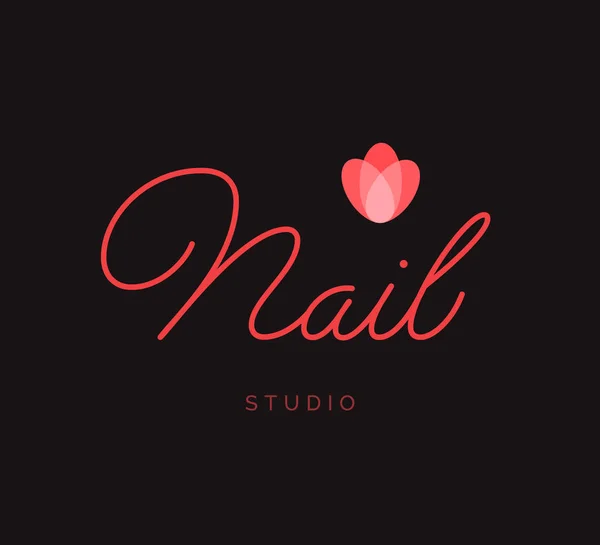 Nail estudio Logo Vector Letras — Archivo Imágenes Vectoriales